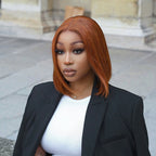 Glueless Bob 4X4 Closure Human Hair Wig - Red | 8"-14"