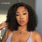 Glueless HD Lace Curly T-Part Lace Human Hair Wig | 8"-14"