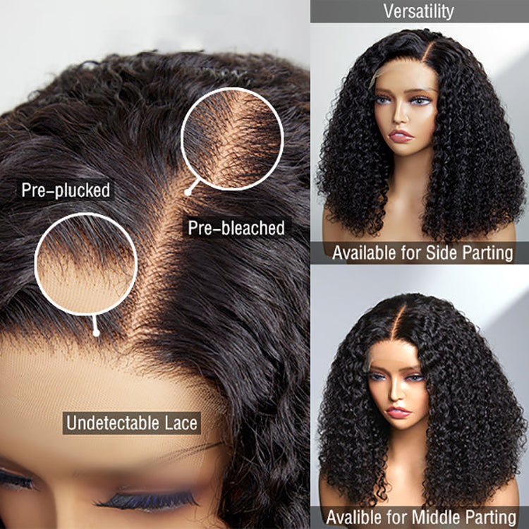 Glueless HD Lace Curly T-Part Lace Human Hair Wig | 8"-14"