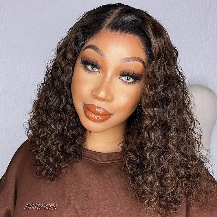 Glueless Curly 4X4 Closure Human Hair Wig - Red | 10"-28"