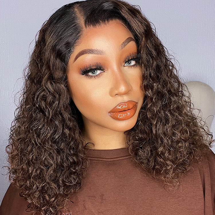 Glueless Curly 4X4 Closure Human Hair Wig - Red | 10"-28"