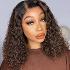Glueless Curly 4X4 Closure Human Hair Wig - Red | 10"-28"