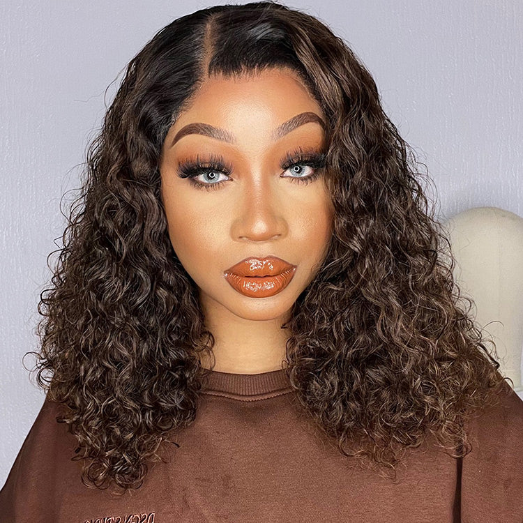 Glueless Curly 4X4 Closure Human Hair Wig - Red | 10"-28"