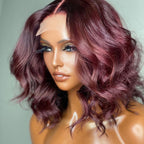Glueless HD Lace Loose Wave T-Part Lace Human Hair Wig - Red | 10"-28"