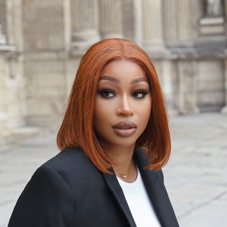 Glueless Bob 4X4 Closure Human Hair Wig - Red | 8"-14"