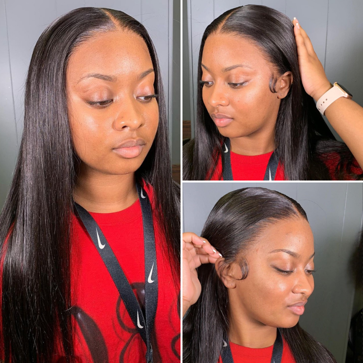 Glueless Straight T-Part Lace Human Hair Wig - Blonde | 10"-28"