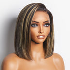 Glueless Bob V-Part Human Hair Wig - Grey | 8"-14"