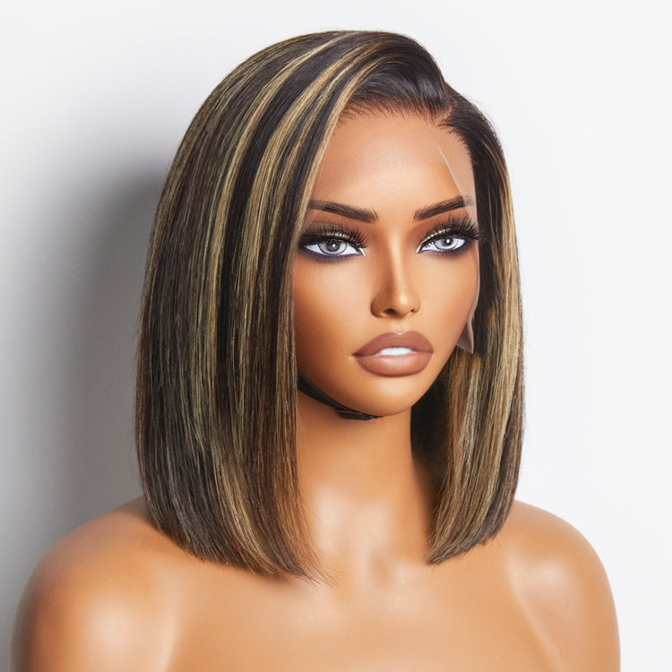 Glueless Bob V-Part Human Hair Wig - Grey | 8"-14"