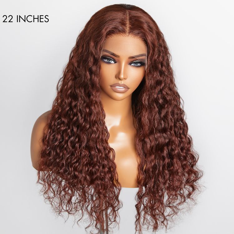 Glueless Curly 5X5 Closure Human Hair Wig - Red | 10"-28"