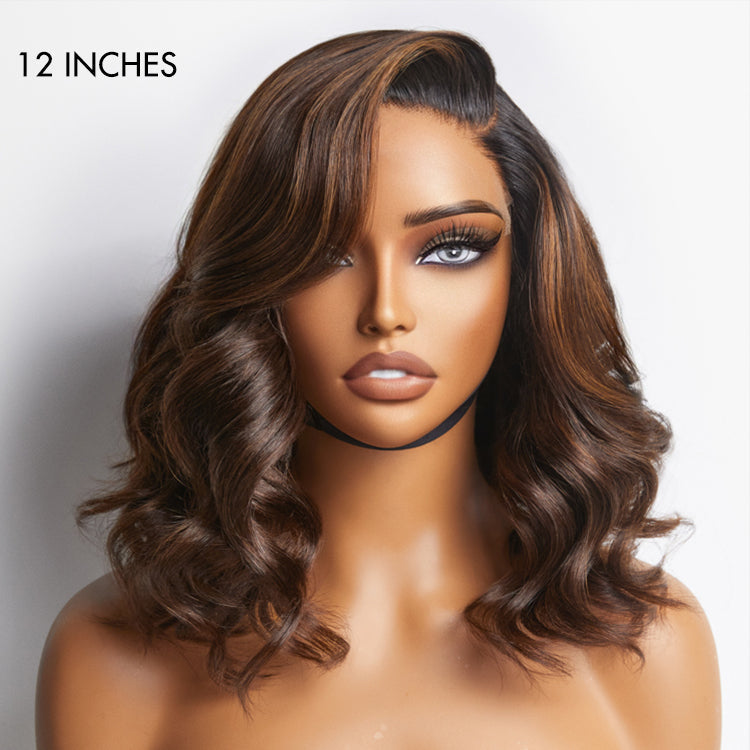 Glueless HD Lace Loose Wave T-Part Lace Human Hair Wig - Red | 8"-14"