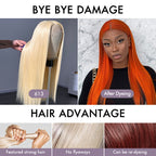 Glueless HD Lace Straight T-Part Lace Human Hair Wig - Red 180% Density | 10"-28"