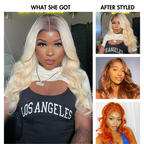 Glueless HD Lace Loose Wave T-Part Lace Human Hair Wig - Red | 10"-28"