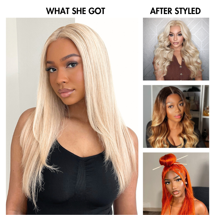 Glueless HD Lace Straight T-Part Lace Human Hair Wig - Red 180% Density | 10"-28"