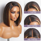 Glueless HD Lace Bob T-Part Lace Human Hair Wig - Red | 8"-14"