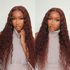 Glueless Curly 5X5 Closure Human Hair Wig - Red | 10"-28"