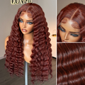Glueless Water Wave 5X5 Closure Human Hair Wig - Red | 10"-28"