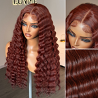 Glueless Water Wave 5X5 Closure Human Hair Wig - Red | 10"-28"