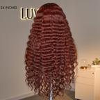Glueless Water Wave 5X5 Closure Human Hair Wig - Red | 10"-28"