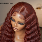 Glueless Water Wave 5X5 Closure Human Hair Wig - Red | 10"-28"