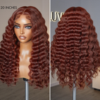 Glueless Water Wave 5X5 Closure Human Hair Wig - Red | 10"-28"