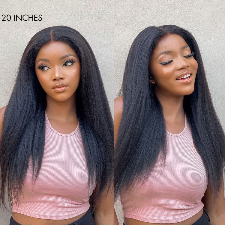 Glueless HD Lace Kinky Straight T-Part Lace Human Hair Wig | 8"-14"