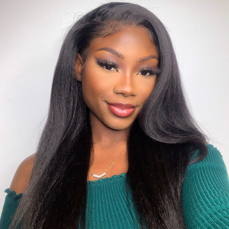 Glueless HD Lace Kinky Straight T-Part Lace Human Hair Wig | 8"-14"