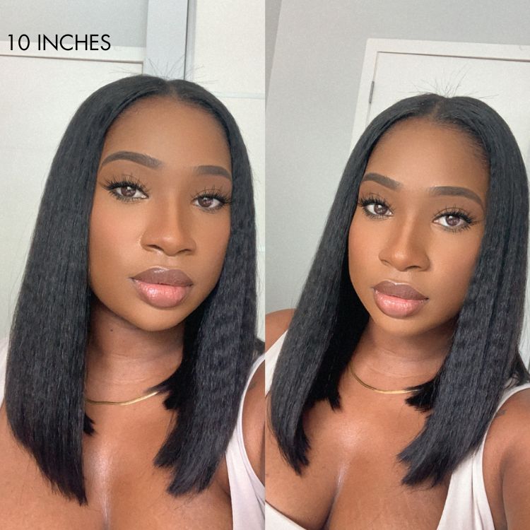 Kinky Straight V-Part Human Hair Wig | 10"-28"