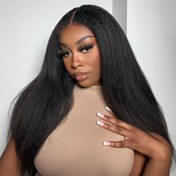 Kinky Straight V-Part Human Hair Wig | 10"-28"