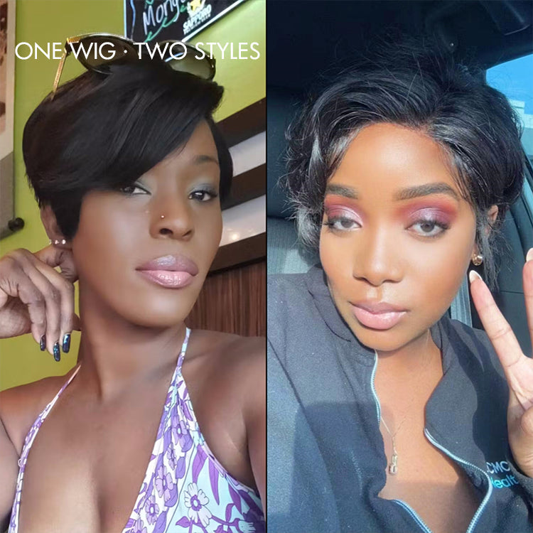 Glueless HD Lace Pixie T-Part Lace Human Hair Wig | 8"-14"