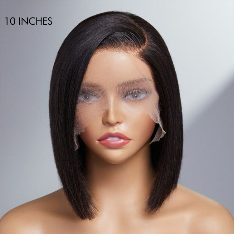 Glueless Bob V-Part Human Hair Wig - Grey | 8"-14"
