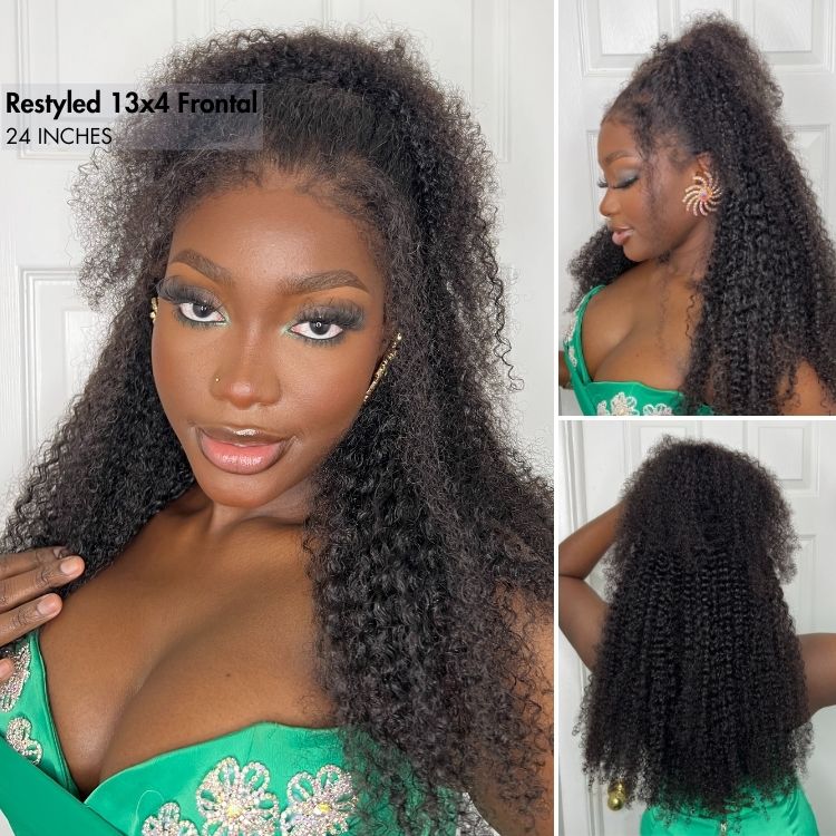 Glueless HD Lace Curly 13X4 Frontal Human Hair Wig - Red | 10"-28"