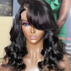 Glueless Loose Wave 5X5 Closure Human Hair Wig with Bangs | 10"-28"