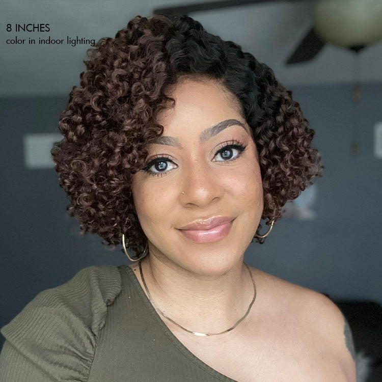 Glueless HD Lace Curly T-Part Lace Human Hair Wig - Red | 10"-28"