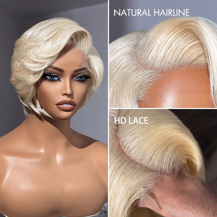 Glueless HD Lace Pixie T-Part Lace Human Hair Wig - Red | 8"-14"