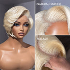 Glueless HD Lace Pixie T-Part Lace Human Hair Wig - Red | 8"-14"