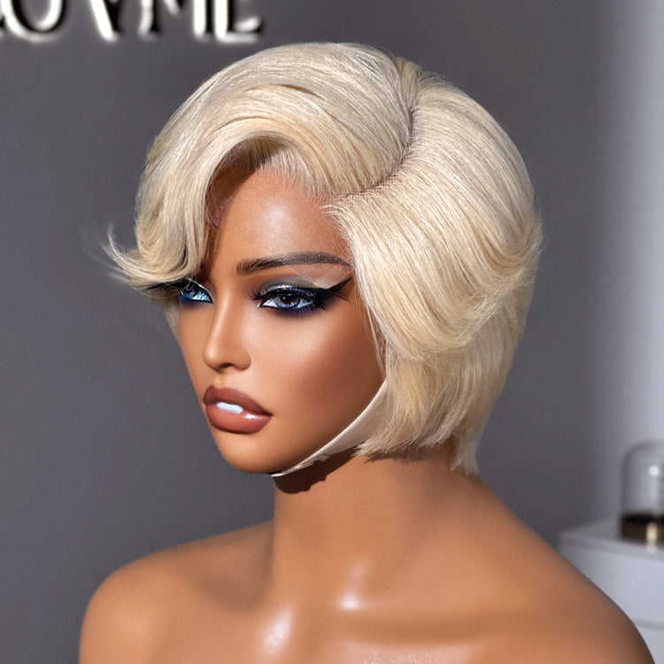 Glueless HD Lace Pixie T-Part Lace Human Hair Wig - Red | 8"-14"