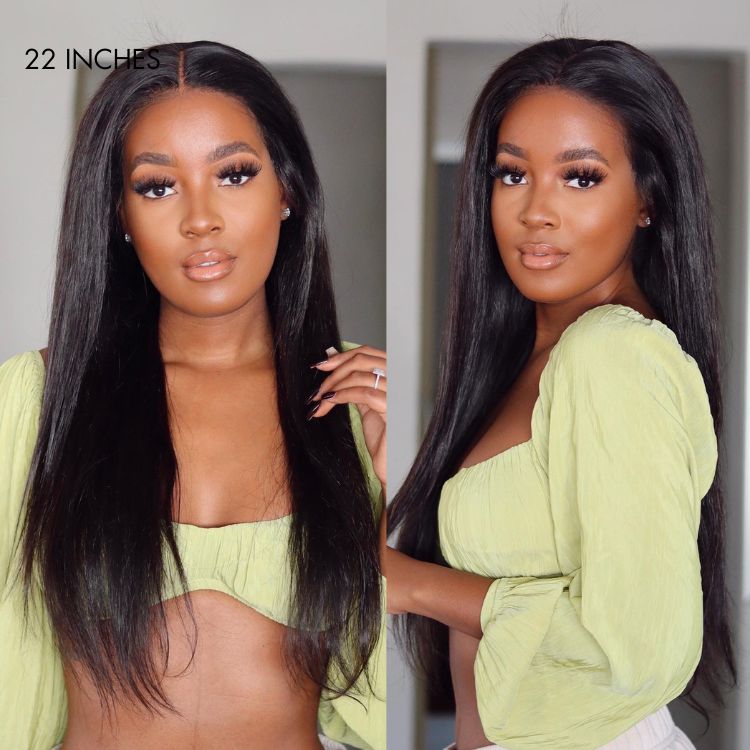 Glueless HD Lace Straight T-Part Lace Human Hair Wig - Blonde 180% Density | 8"-14"