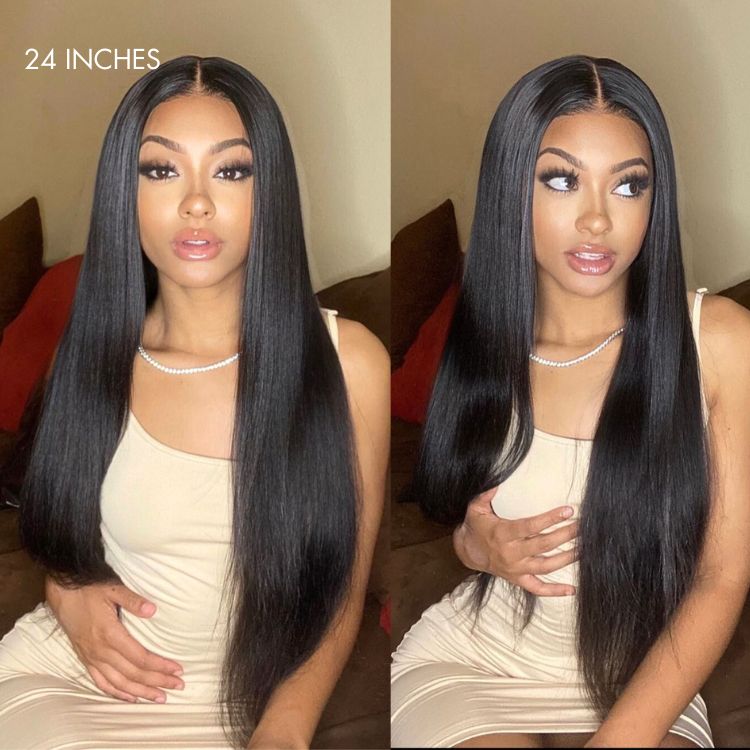 Glueless HD Lace Straight T-Part Lace Human Hair Wig - Blonde 180% Density | 8"-14"