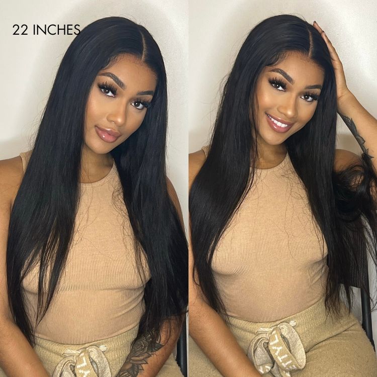 Glueless HD Lace Straight T-Part Lace Human Hair Wig - Blonde 180% Density | 8"-14"
