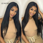 Glueless HD Lace Straight T-Part Lace Human Hair Wig - Blonde 180% Density | 8"-14"