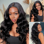 Glueless Loose Wave 5X5 Closure Human Hair Wig - Jet Black | 10"-28"