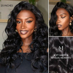 Glueless Loose Wave 5X5 Closure Human Hair Wig - Jet Black | 10"-28"