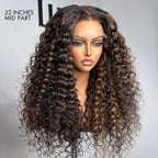 Glueless HD Lace Curly T-Part Lace Human Hair Wig - Highlight | 10"-28"