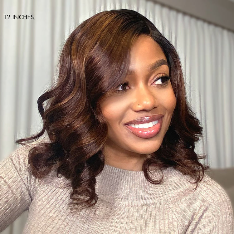 Glueless HD Lace Loose Wave T-Part Lace Human Hair Wig - Red | 8"-14"