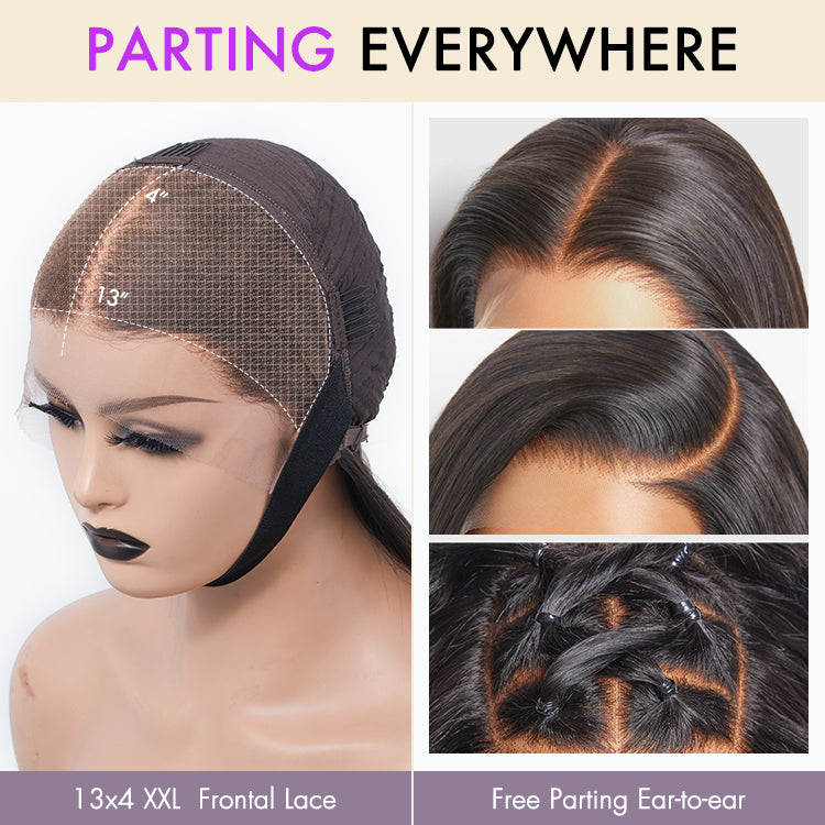 Glueless Straight T-Part Lace Human Hair Wig - Grey | 10"-28"