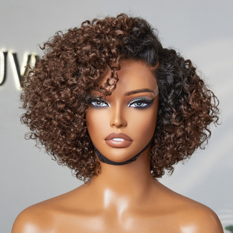 Glueless HD Lace Curly T-Part Lace Human Hair Wig - Red | 10"-28"