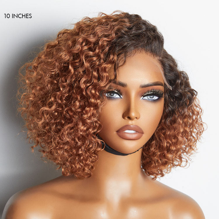 Glueless HD Lace Pixie T-Part Lace Human Hair Wig - Red | 8"-14"