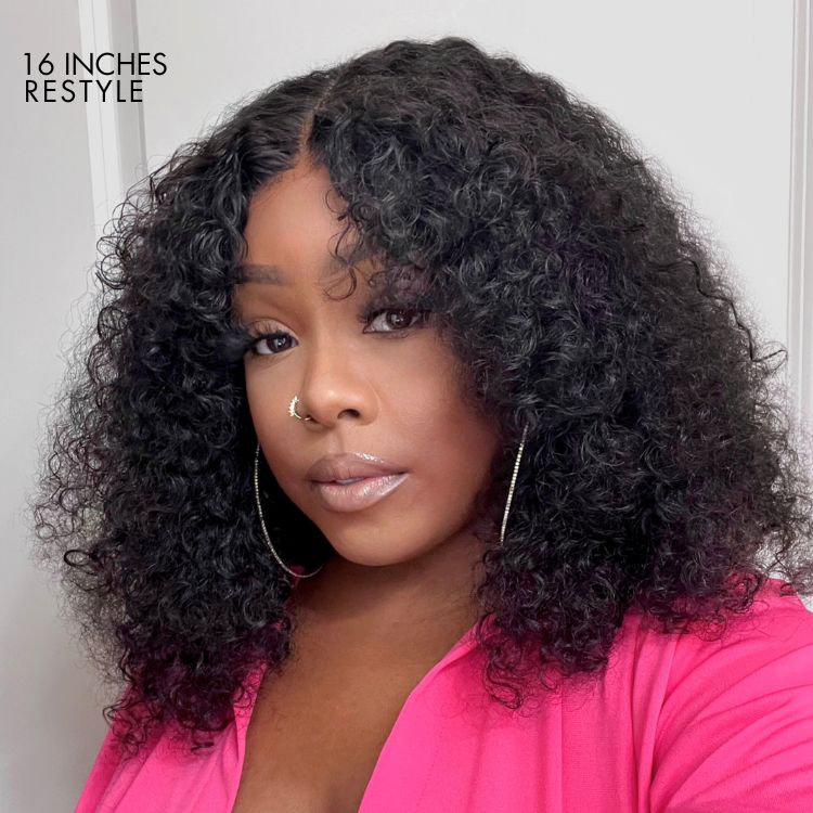 Glueless HD Lace Curly T-Part Lace Human Hair Wig | 8"-14"