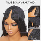 Glueless Kinky Straight V-Part Human Hair Wig | 8"-14"