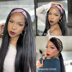 Glueless Kinky Straight Headband Human Hair Wig | 10"-28"